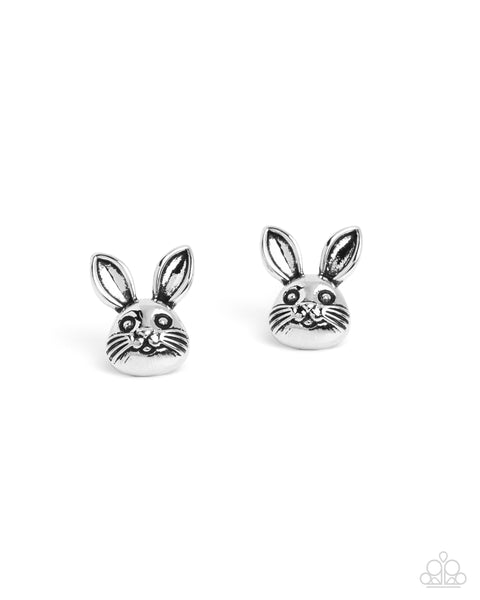 COMING SOON Paparazzi Bodacious Bunny - Silver Earrings