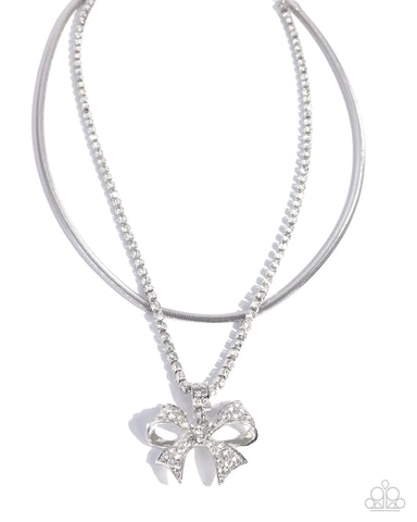 Paparazzi Cheerful Coquette - White Necklace