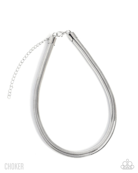 Paparazzi Elementary Elegance - Silver Choker Necklace