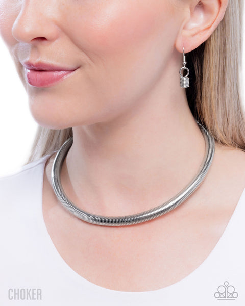 Paparazzi Elementary Elegance - Silver Choker Necklace