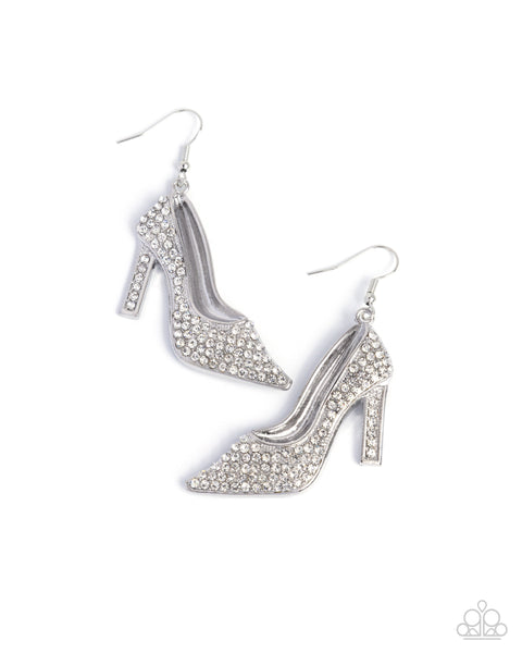 Paparazzi Wedding Shoes - White Earrings