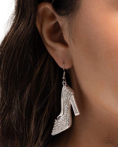 Paparazzi Wedding Shoes - White Earrings