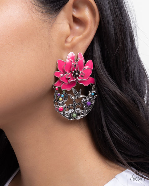 Paparazzi Hummingbird Homecoming - Pink Earrings