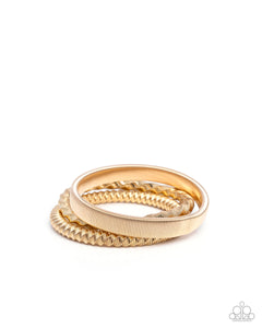 COMING SOON Paparazzi 
Tailored Texture - Gold Bangle Bracelet