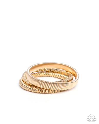 COMING SOON Paparazzi 
Tailored Texture - Gold Bangle Bracelet