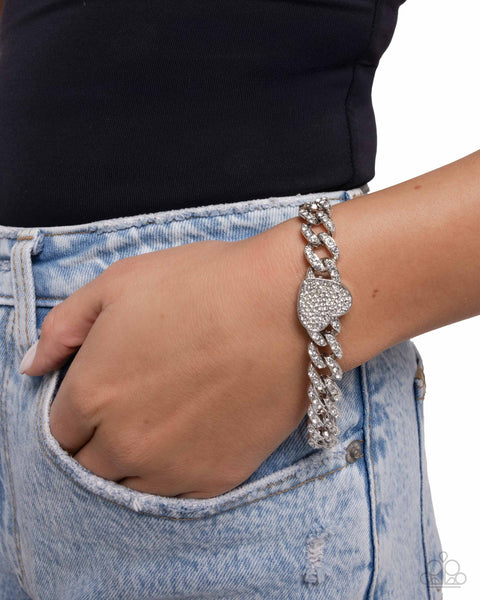 Paparazzi Humane Hearts - White Bracelet