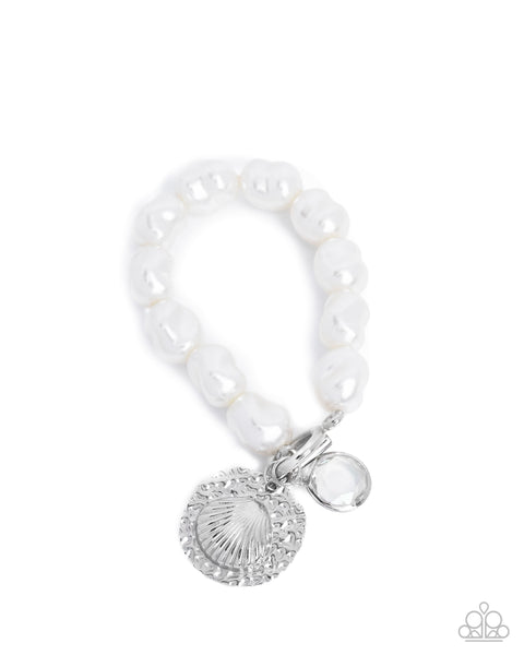 Paparazzi Coastal Cadenza - White Pearl Bracelet