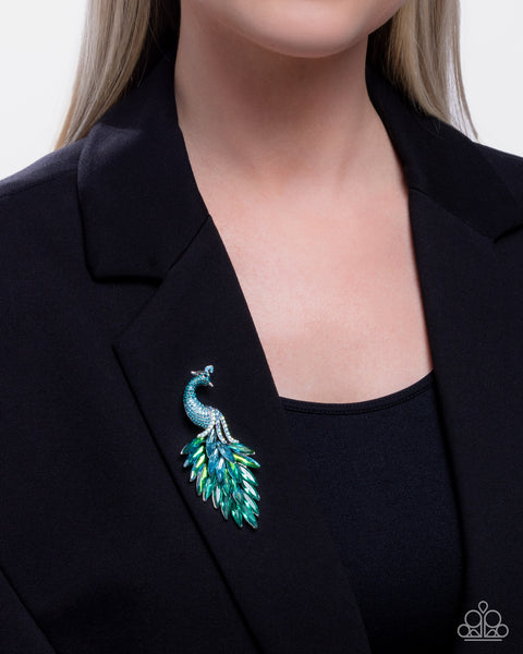 Paparazzi Peacock Pedestal - Blue Brooch