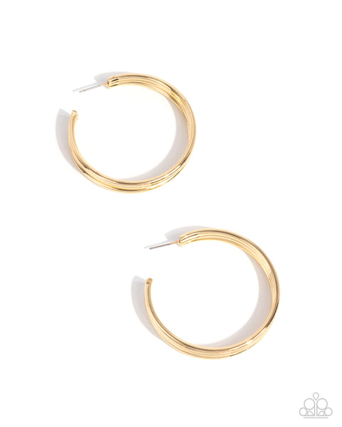 Paparazzi Traditional Trio - Gold Hoop Earrings