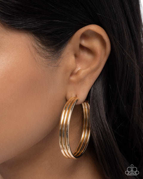 Paparazzi Traditional Trio - Gold Hoop Earrings