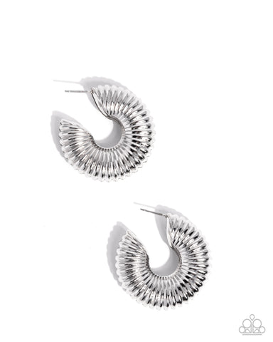 COMING SOON Paparazzi Spontaneous Spirals - Silver Hoop Earrings