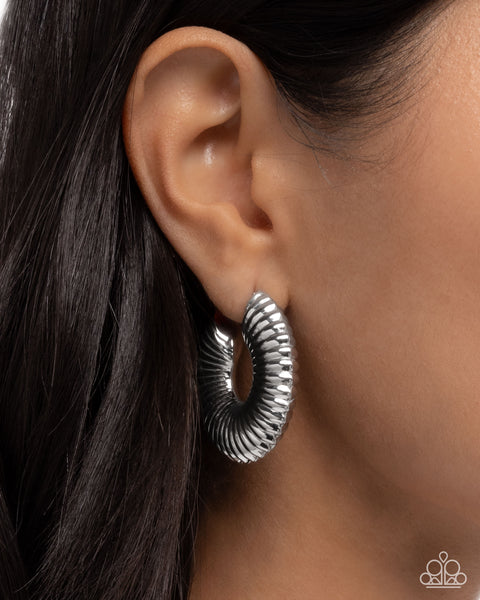 COMING SOON Paparazzi Spontaneous Spirals - Silver Hoop Earrings