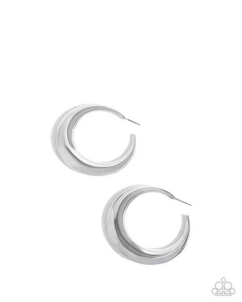 Paparazzi Circular Circumstance - Silver Hoop Earrings