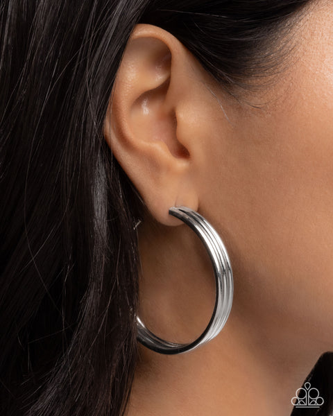 COMING SOON Paparazzi Traditional Trio - Silver Hoop Earrings