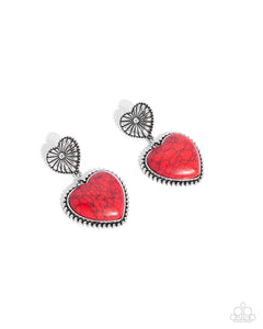 COMING SOON Paparazzi Rustic Reinvention - Red Heart Earrings
