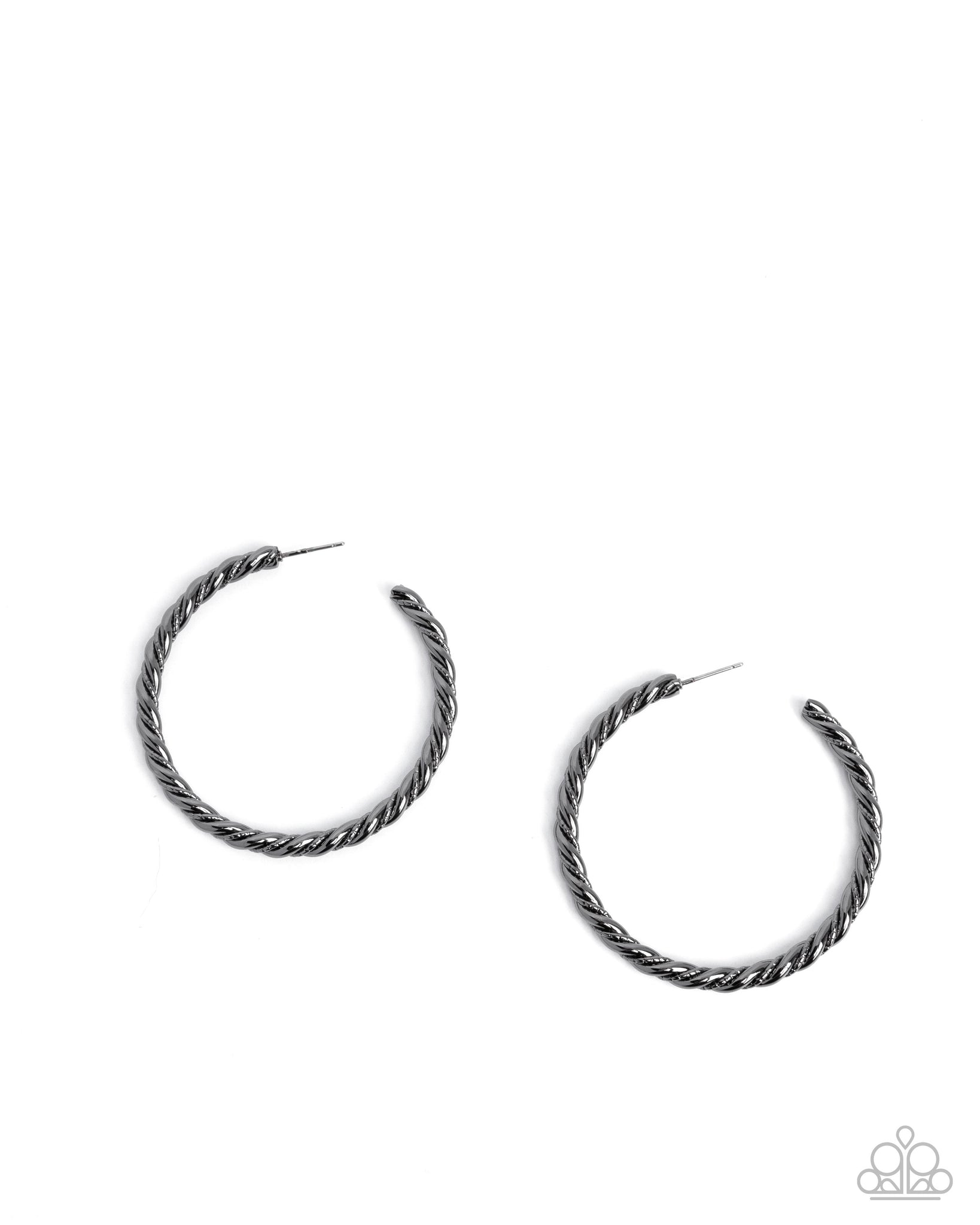 Paparazzi Coiled Class - Black Hoop Earrings