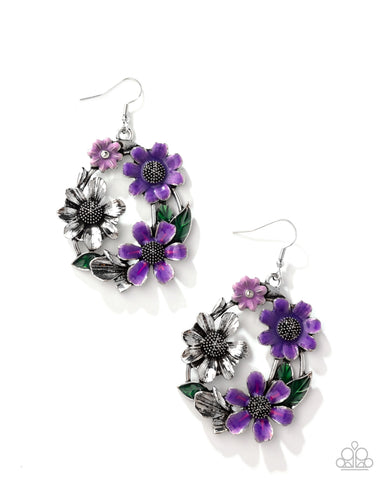 COMING SOON Paparazzi Wreathed Weekday - Purple Earrings