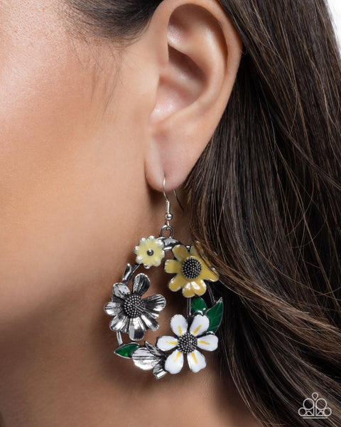Paparazzi Wreathed Weekday - Yellow Earrings