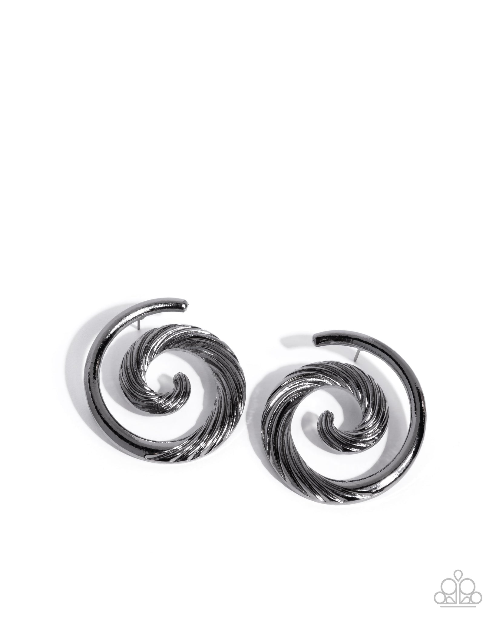 Paparazzi Spiral Silhouette - Black Earrings