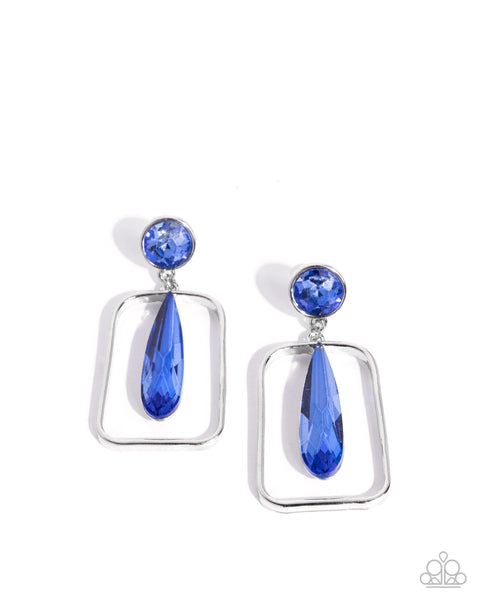 Paparazzi Future Framing - Blue Earrings