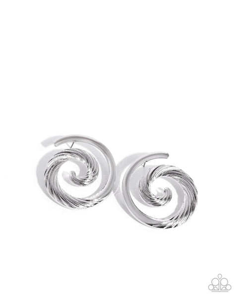 Paparazzi Spiral Silhouette - Silver Earrings
