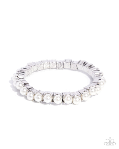 Paparazzi Principal Pearls - White Bracelet