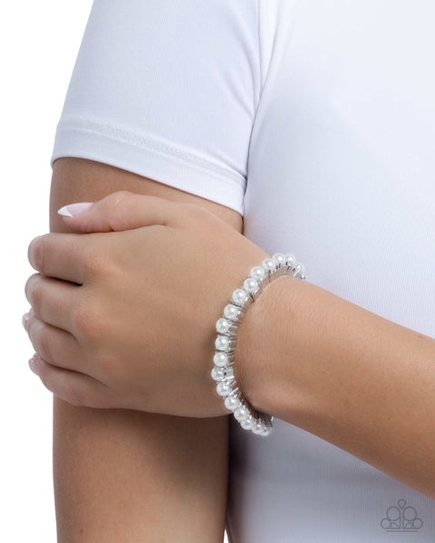 Paparazzi Principal Pearls - White Bracelet