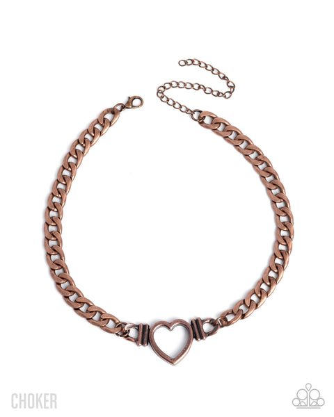 COMING SOON Paparazzi 
Heartfelt Hunch - Copper Necklace