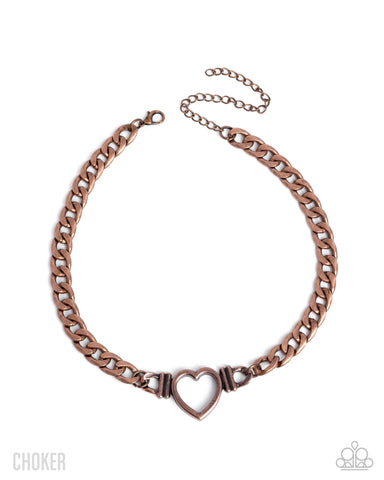 COMING SOON Paparazzi 
Heartfelt Hunch - Copper Necklace