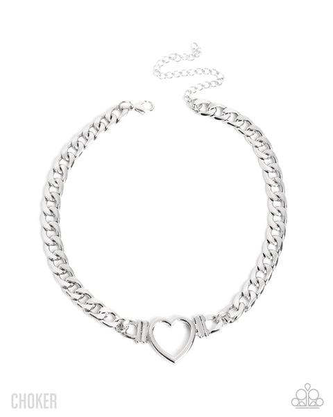COMING SOON Paparazzi 
Heartfelt Hunch Silver Choker Necklace