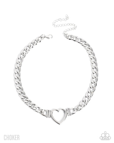 COMING SOON Paparazzi 
Heartfelt Hunch Silver Choker Necklace