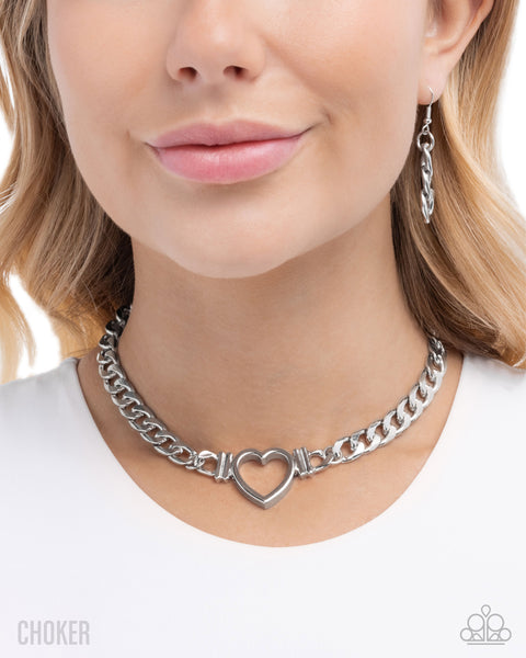 COMING SOON Paparazzi 
Heartfelt Hunch Silver Choker Necklace