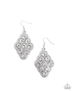 COMING SOON Paparazzi  
Scalloped Shimmer - White Earrings