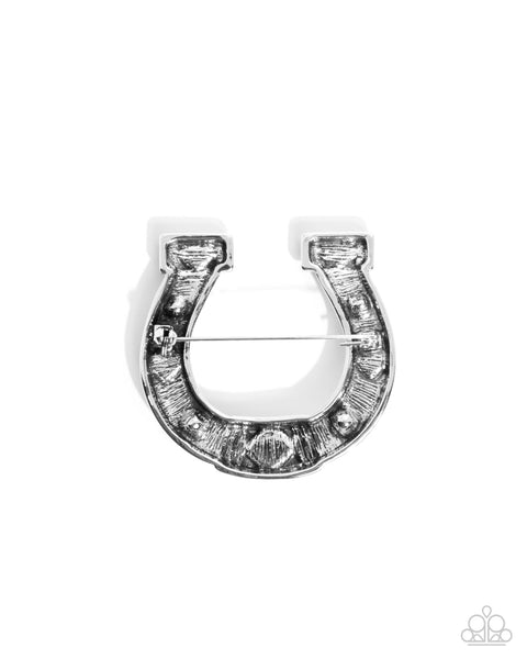 Paparazzi Horseshoe Horizon - Blue Brooch