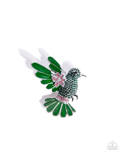 COMING SOON Paparazzi Hummingbird Heirloom - Green Brooch