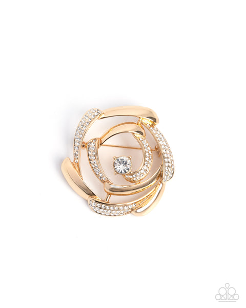 Paparazzi Singing Spirals - Gold Brooch