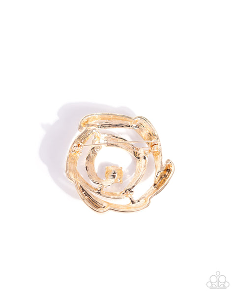 Paparazzi Singing Spirals - Gold Brooch