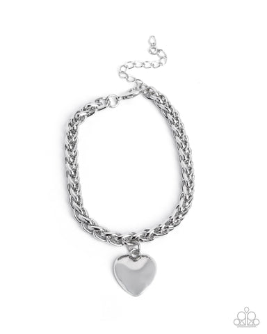Dancing Damsel - Silver Heart Bracelet