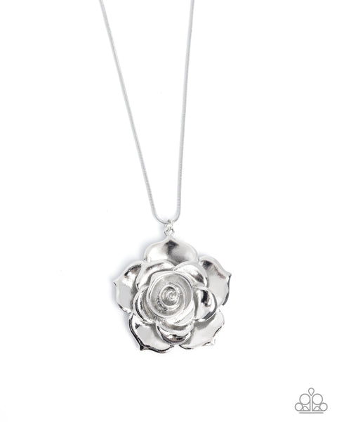Paparazzi Restful Rose - Silver Necklace