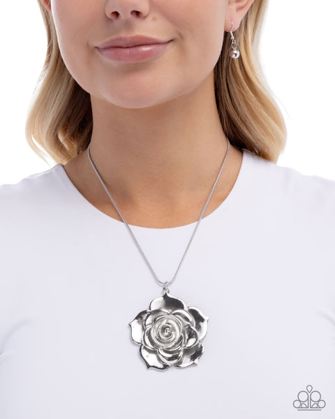 Paparazzi Restful Rose - Silver Necklace