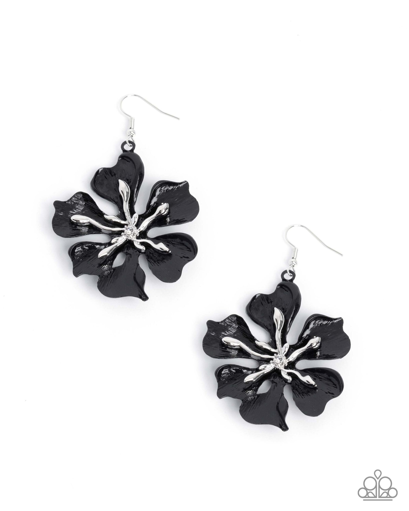 COMING SOON Paparazzi Floral Faction - Black Earring