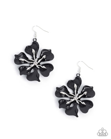 COMING SOON Paparazzi Floral Faction - Black Earring