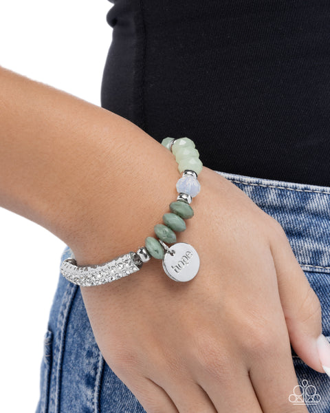 COMING SOON Paparazzi Handcrafted Hope - Green Bracelet