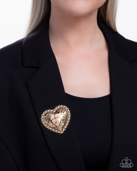 A Breath of Fresh Romance - Gold Brooch