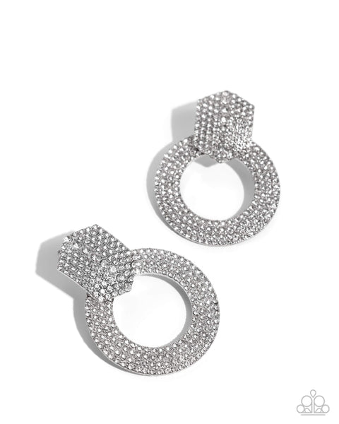 COMING SOON Paparazzi Sparkly Safeguard - White Earrings