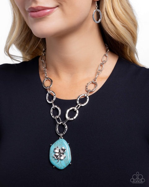 COMING SOON Paparazzi  
Clover Collection - Blue Necklace