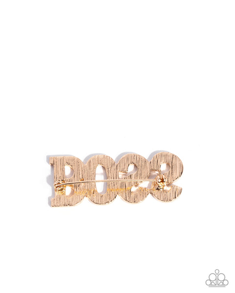 Paparazzi Blingy Boss - Gold Brooch