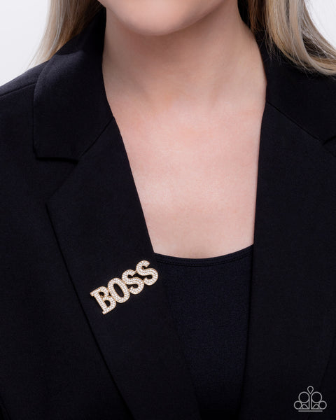 Paparazzi Blingy Boss - Gold Brooch