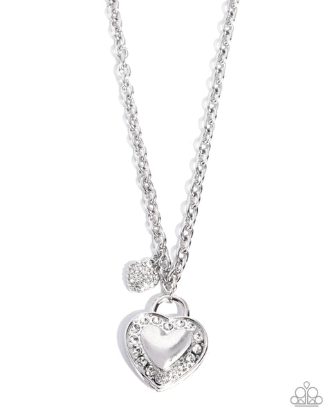 Paparazzi Unforgettable Union Heart White Necklace