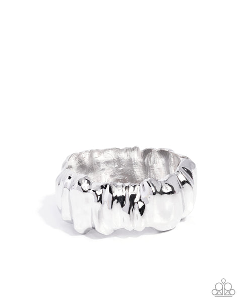 COMING SOON Paparazzi Warped Wheelhouse - Silver Hinged Bracelet